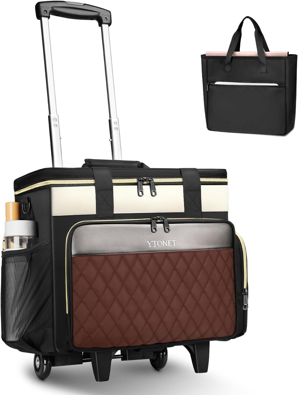 15.6 Inch Teacher Rolling Bag with Detachable Dolly & Teacher Tote |