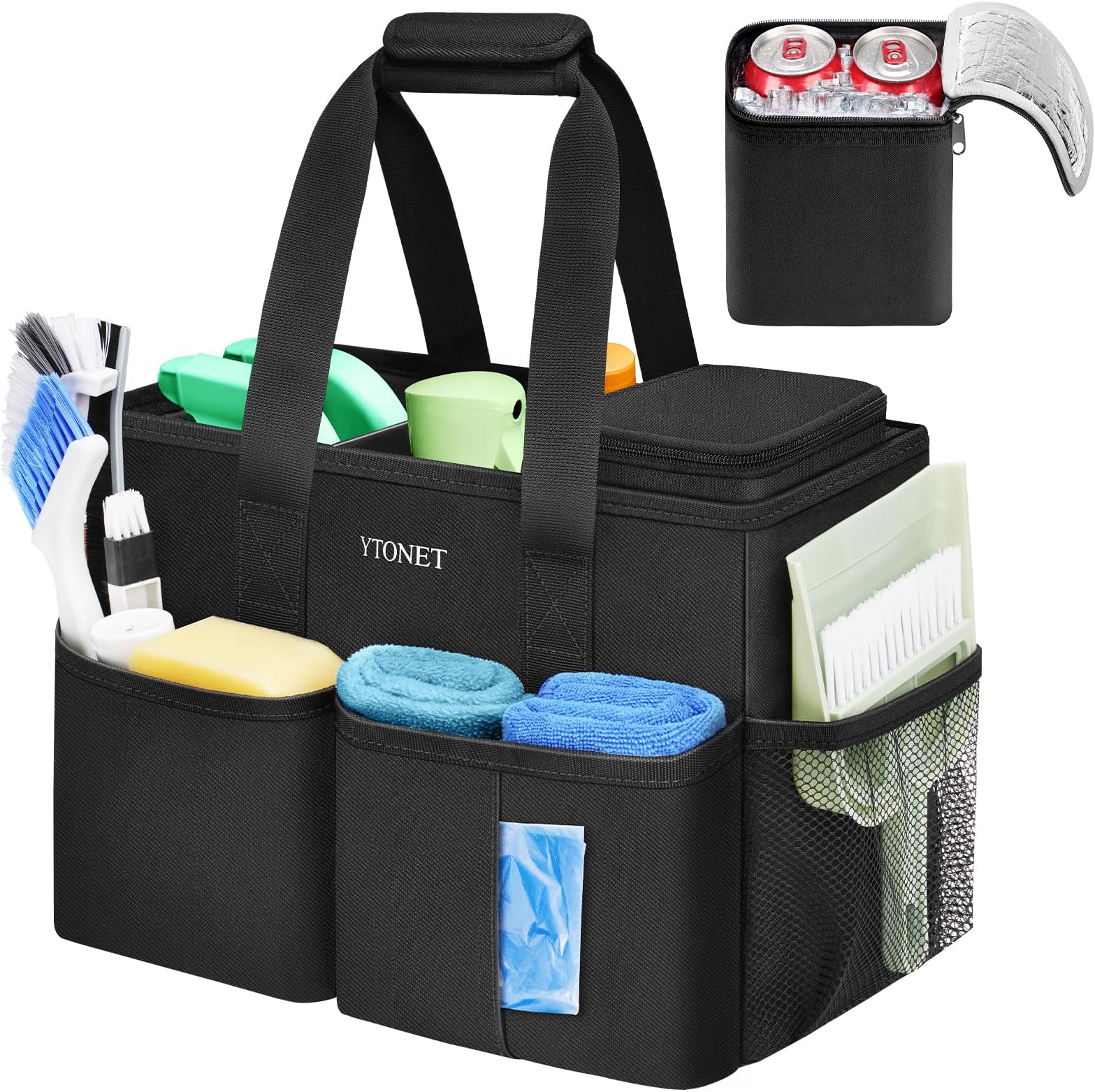 Cleaning Caddy, Water Resistant Cleaning Supplies Organizer, Black |