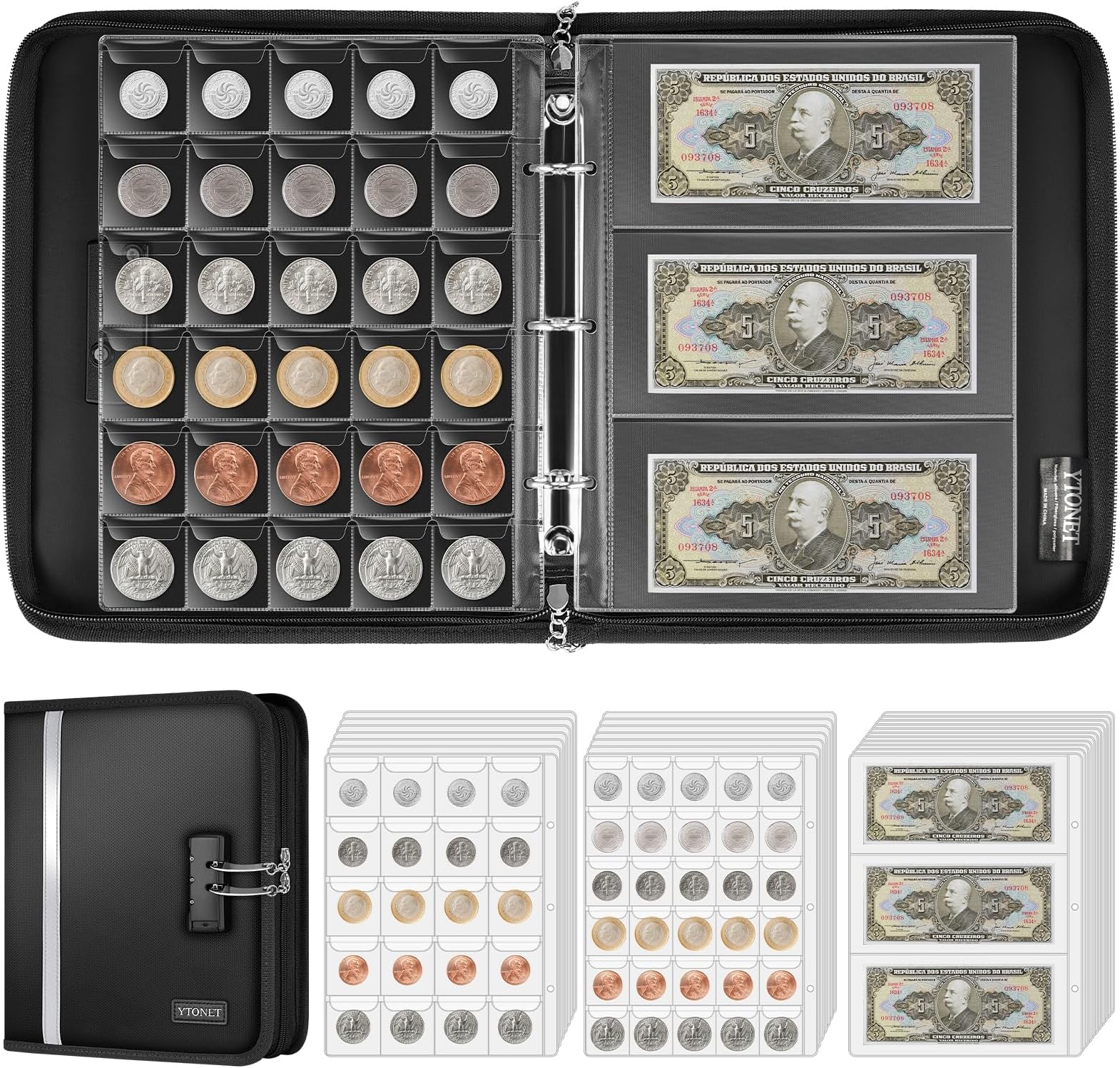 Coin Collection Book Holder for Collectors, Coin Collection Supplies