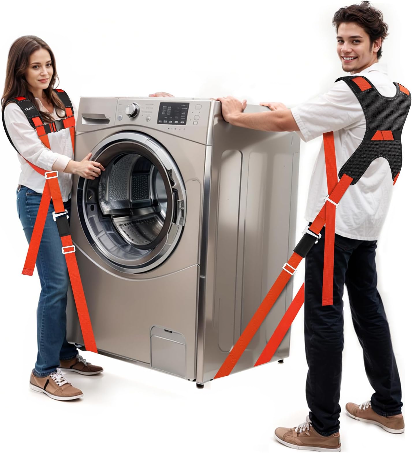 Furniture Moving Straps for Lifting with Back Support, Round Sling