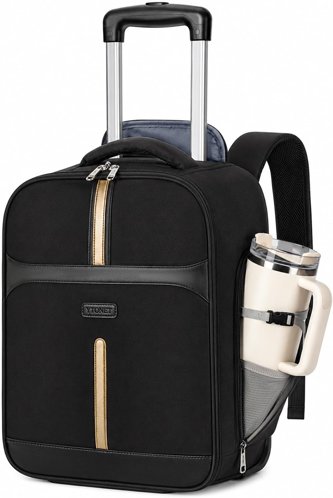 Rolling Backpack for Women, 15.6 Inch Laptop Backpack with Wheels