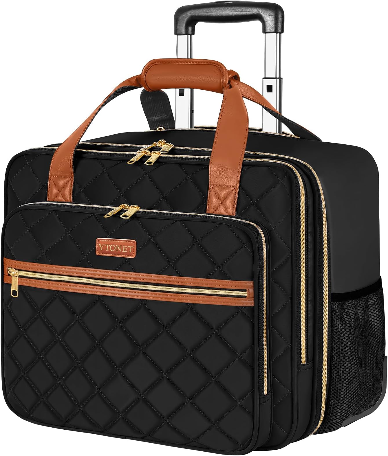 Rolling Laptop Bag, 17.3 Inch Rolling Briefcase for Women Work