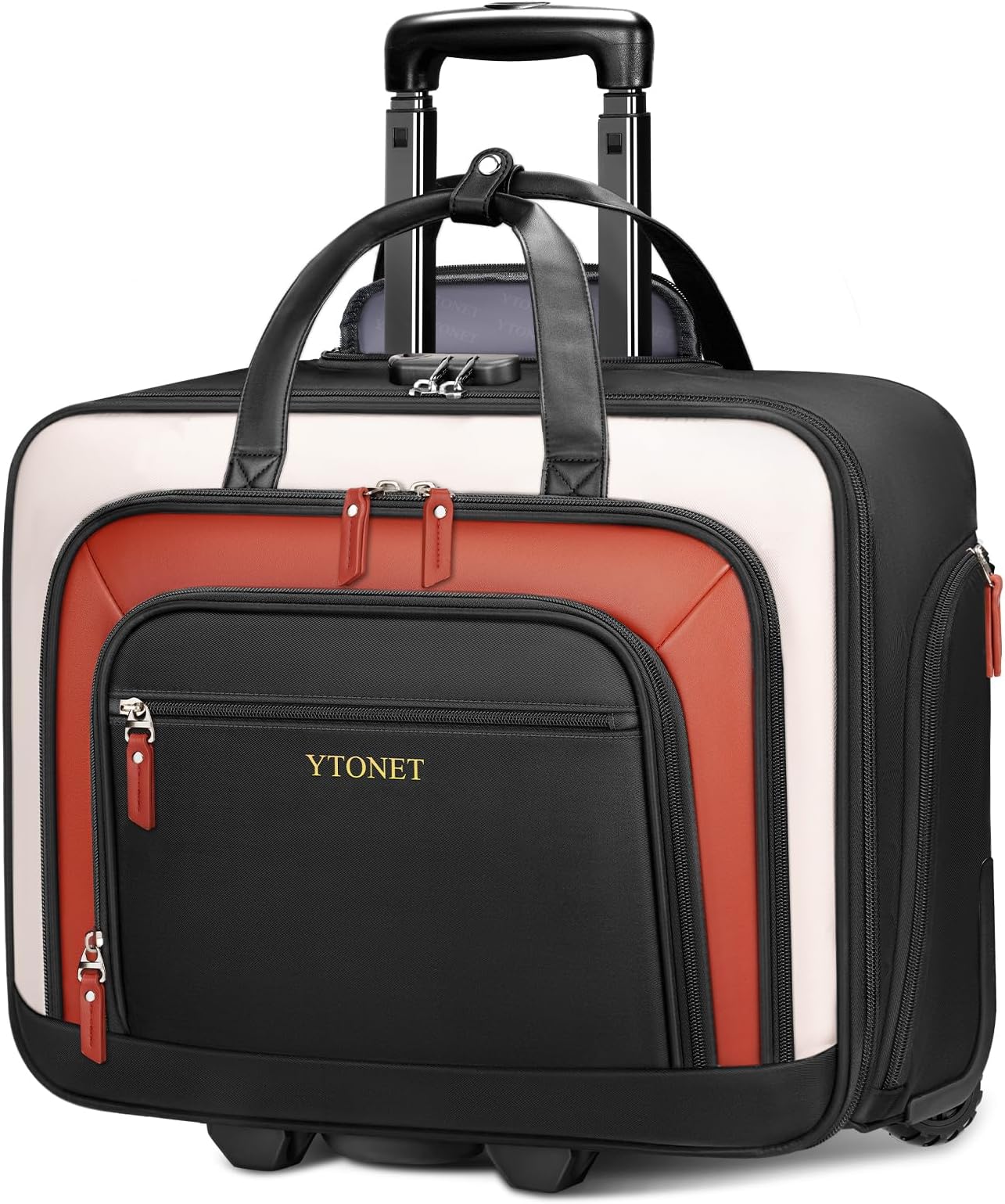 Rolling Laptop Bag, 17.3In Rolling Briefcase for Women Work College
