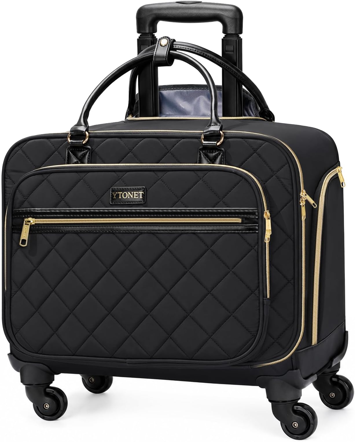 Rolling Laptop Bag with 4 Spinner Wheels, 15.6 In Rolling Briefcase |