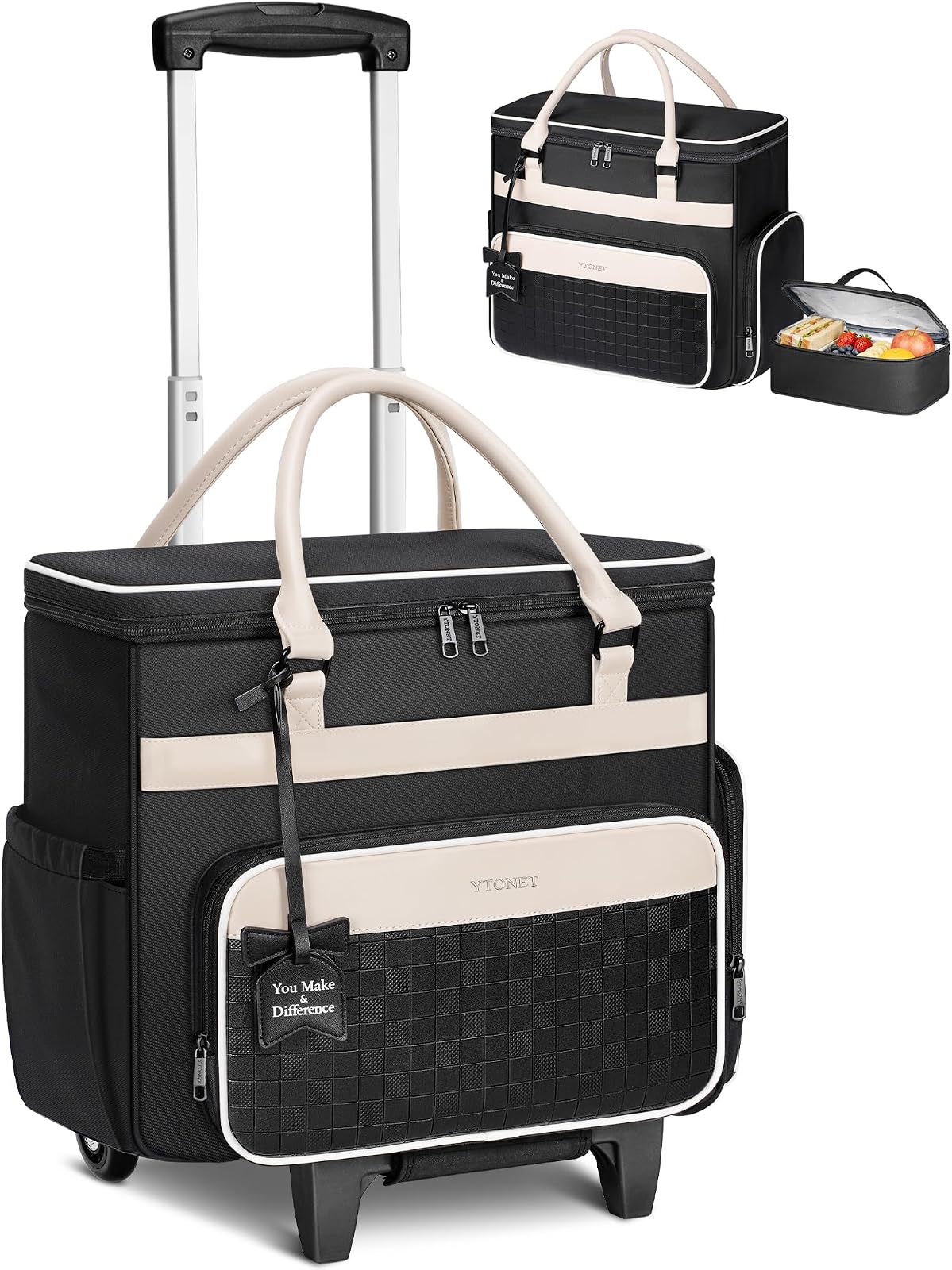 Rolling Laptop Bag Women, 15.6 In Rolling Briefcase for Women