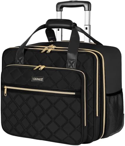 Rolling Laptop Bag Women, 17.3 Inch Rolling Briefcase for Women