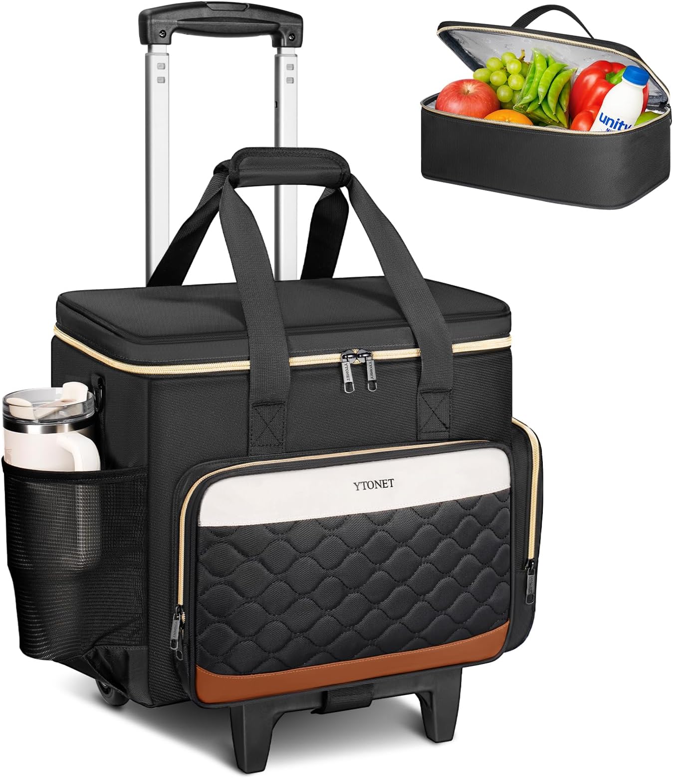 Rolling Teacher Bag with Wheels, 15.6" Rolling Cart for Teachers